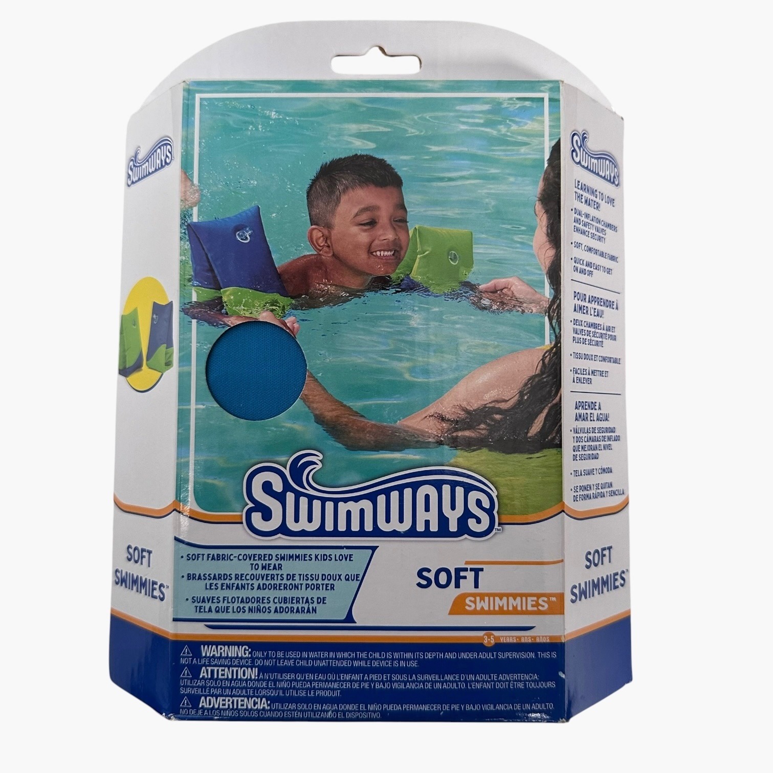 Swimways Soft Swimmies Kids Ages 3-5 Years Blue Green Fabric Arm Floats